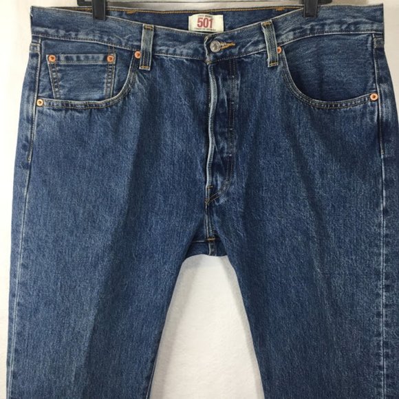 Levi's 501 Jeans  Straight Leg Button Fly Denim - Picture 1 of 12